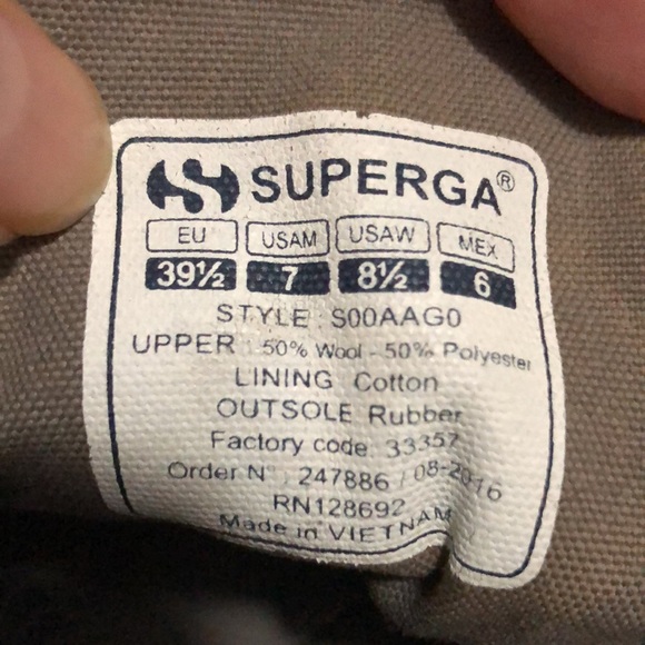 Superga Wool Blend HighTops-Gray-Sz 39.5-Side Zip Details/Lace Up Front - Picture 8 of 16